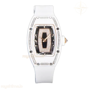 Richard Mille RM 007 Automatic Ladies White Ceramic Diamond Bezel Diamond Jasper