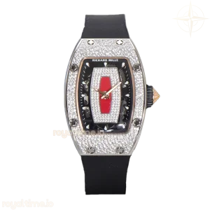 Richard Mille RM 007 Automatic Ladies with Diamond Bezel in Steel on Black Rubber Strap