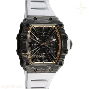 Richard Mille RM 012-01 Tourbillon NTPT Carbon on White Rubber Strap