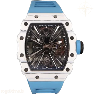 Richard Mille RM 012-01 Tourbillon White NTPT Carbon on Blue Rubber Strap