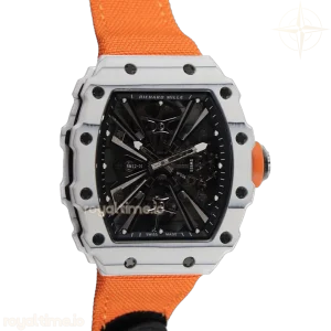 Richard Mille RM 012-01 Tourbillon White NTPT Carbon on Orange Nylon Strap