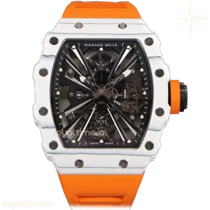Richard Mille RM 012-01 Tourbillon White NTPT Carbon on Orange Rubber Strap