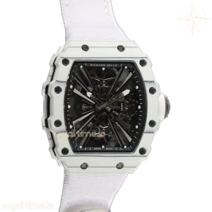 Richard Mille RM 012-01 Tourbillon White NTPT Carbon on White Nylon Strap