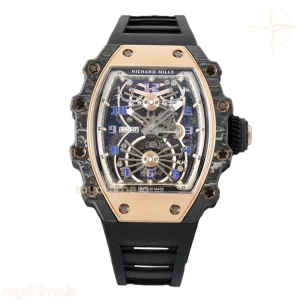 Richard Mille RM 021-01 Tourbillon Aerodyne in Rose Gold on Black Rubber Strap