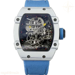 Richard Mille RM 027-02 Tourbillon Rafael Nadal White NTPT on Blue Nylon Strap