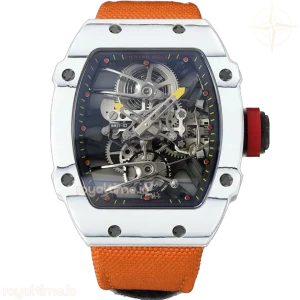 Richard Mille RM 027-02 Tourbillon Rafael Nadal White NTPT on Orange Nylon Strap