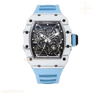 Richard Mille RM 035-01 Rafael Nadal White NTPT on Blue Rubber Strap