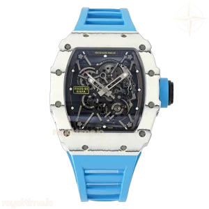 Richard Mille RM 035-01 Rafael Nadal White NTPT on Blue Rubber Strap (Sonic)