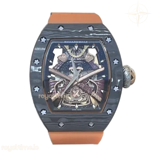Richard Mille RM 047 Tourbillon Samurai NTPT Carbon on Orange Rubber Strap