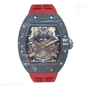 Richard Mille RM 047 Tourbillon Samurai NTPT Carbon on Red Rubber Strap