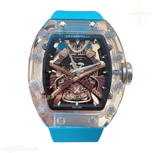 Richard Mille RM 047 Tourbillon Samurai Sapphire on Blue Rubber Strap