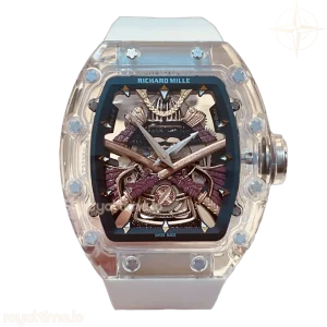 Richard Mille RM 047 Tourbillon Samurai Sapphire on White Rubber Strap