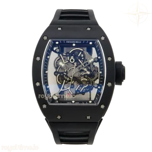 Richard Mille RM055 Black Ceramic MLF Black/White Inner Bezel on Black Rubber Strap RMUL2 V2 (Brushed Ribs)