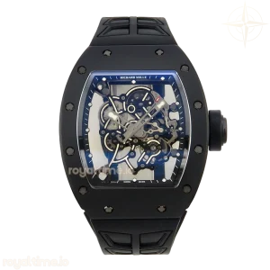 Richard Mille RM055 Black Ceramic UMI on Black/White Inner Bezel on Shark Rubber Strap RMUL2 Free Sprung