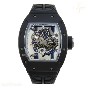 Richard Mille RM055 Black Ceramic UMI on Gray Inner Bezel on Shark Rubber Strap RMUL2 Free Sprung
