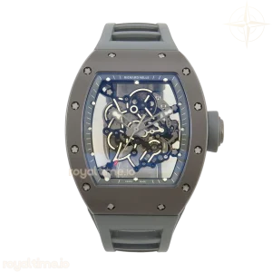 Richard Mille RM055 Gray Ceramic MLF on Gray Rubber Strap RMUL2 V2 (Brushed Ribs)