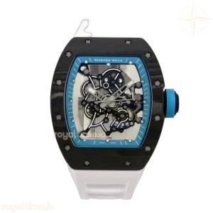 Richard Mille RM055 NTPT A9F Blue Inner Bezel on White Rubber Strap RMUL2 Free Sprung