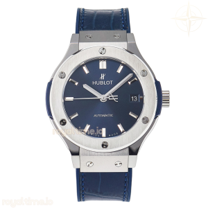 Hublot Classic Fusion 38mm SS JJF Blue Dial on Blue Gummy Leather Strap