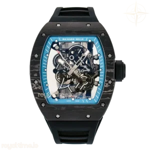 Richard Mille RM055 NTPT UOKF Blue Inner Bezel Black Crown on Black Rubber Strap RMUL2