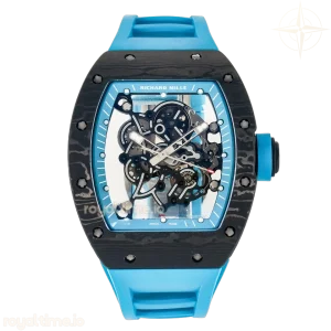 Richard Mille RM055 NTPT UOKF Blue Inner Bezel Black Crown on Blue Rubber Strap RMUL2