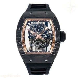 Richard Mille RM055 NTPT UOKF RG Inner Bezel Black Crown on Black Rubber Strap RMUL2