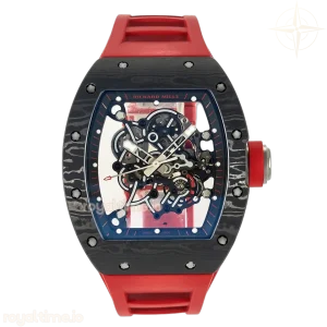 Richard Mille RM055 Ti/NTPT UOKF Black Inner Bezel Red Crown on Red Rubber Strap RMUL2
