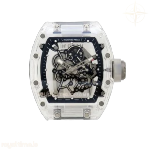 Richard Mille RM055 Transparent A9F Black/White Inner Bezel on Transparent Rubber Strap RMUL2 Free Sprung