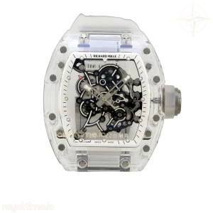 Richard Mille RM055 Transparent A9F White/Black Inner Bezel on Transparent Rubber Strap RMUL2 Free Sprung