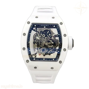Richard Mille RM055 White Ceramic MLF on White Rubber Strap RMUL2 V2 (Brushed Ribs)