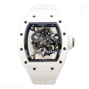 Richard Mille RM055 White Ceramic UMI on Shark Rubber Strap RMUL2 Free Sprung