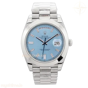 Day-Date 40 228236 Blue Dial with Diamond Markers in Platinum