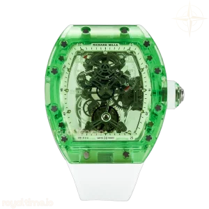 Richard Mille RM56-01 Green Transparent Tourbillon RMF Skeleton Dial on White Rubber Strap