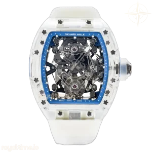 Richard Mille RM56-02 Transparent Tourbillon RMF Skeleton Blue Dial on Transparent Rubber Strap
