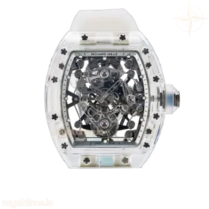 Richard Mille RM56-02 Transparent Tourbillon RMF Skeleton White Dial on Transparent Rubber Strap
