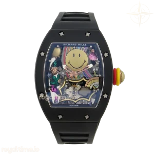 Richard Mille RM88 Tourbillon Smiley Black Ceramic RMF on Black Rubber Strap