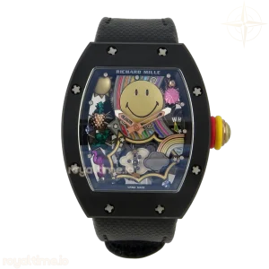 Richard Mille RM88 Tourbillon Smiley Black Ceramic RMF on Black Velcro Strap