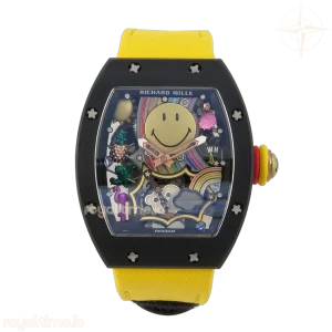 Richard Mille RM88 Tourbillon Smiley Black Ceramic RMF on Yellow Velcro Strap