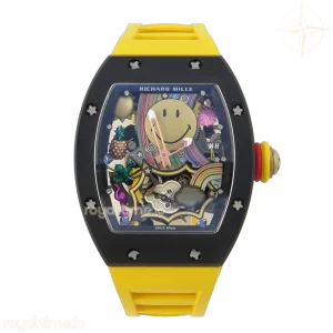 Richard Mille RM88 Tourbillon Smiley White Ceramic RMF on Yellow Rubber Strap