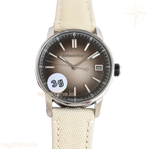 Audemars Piguet CODE 11.59 Ref.15210 Brown Dial in Beige Nylon Strap
