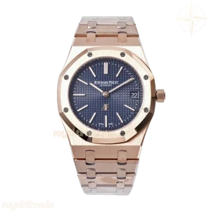 Audemars Piguet Royal Oak 15202 Blue Dial in Rose Gold