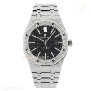 Audemars Piguet Royal Oak 15450ST 37mm Black Dial in Frosted Gold