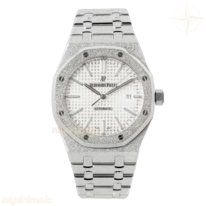 Audemars Piguet Royal Oak 15450ST 37mm White Dial in Frosted Gold