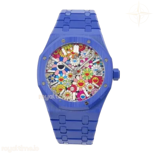 Audemars Piguet Royal Oak 15500 Blue Ceramic APSF Celebration Dial On Blue Ceramic Bracelet SA4302