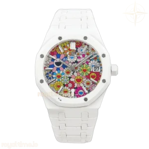 Audemars Piguet Royal Oak 15500 White Ceramic APSF Celebration Dial on White Ceramic Bracelet SA4302