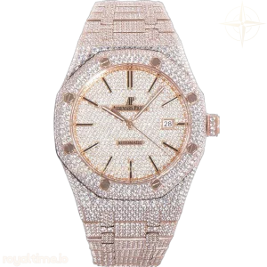Audemars Piguet Royal Oak 41mm 15400 Iced Out Rose Gold in Stick Markers