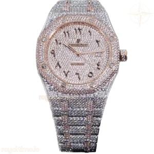 Audemars Piguet Royal Oak 41mm 15400 Iced Out Steel/Rose Gold in Arabic Markers