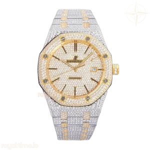 Audemars Piguet Royal Oak 41mm 15400 Iced Out Steel/Yellow Gold in Stick Markers