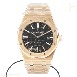 Audemars Piguet Royal Oak 41mm 15400 RG ZF Black Textured Dial on RG Bracelet V2 SA3120