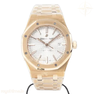 Audemars Piguet Royal Oak 41mm 15400 RG ZF White Textured Dial on RG Bracelet V2 SA3120
