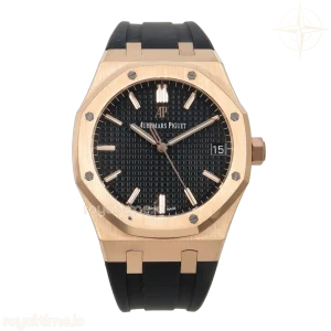 Audemars Piguet Royal Oak 41mm 15500 RG APSF Black Dial on Black Rubber Strap SA4302